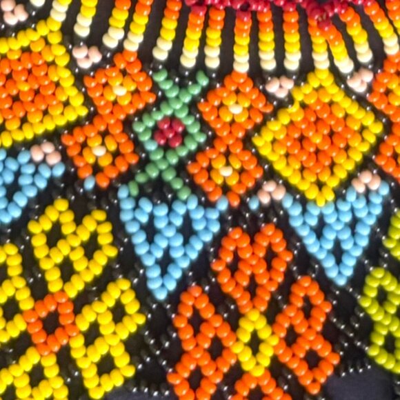 Handmade Colorful Beaded Embara Necklace Drape Collar NWOT - Picture 3 of 12